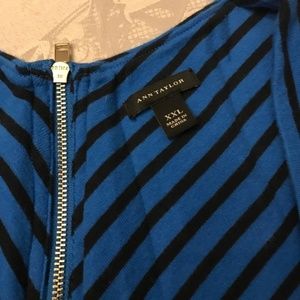 Ann Taylor Tops - Ann Taylor Blue and Black Striped Sleeveless Shirt Ann Taylor Tops - Ann Taylor Blue and Black Striped Sleeveless Shirt